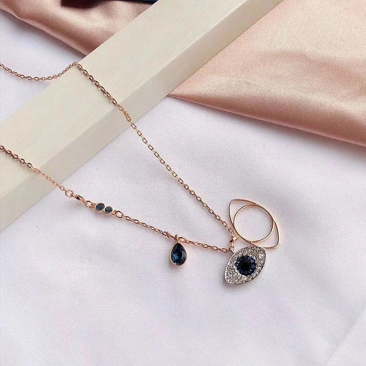 Amira's Enchanting Evil Eye Necklace and Bracelet Set