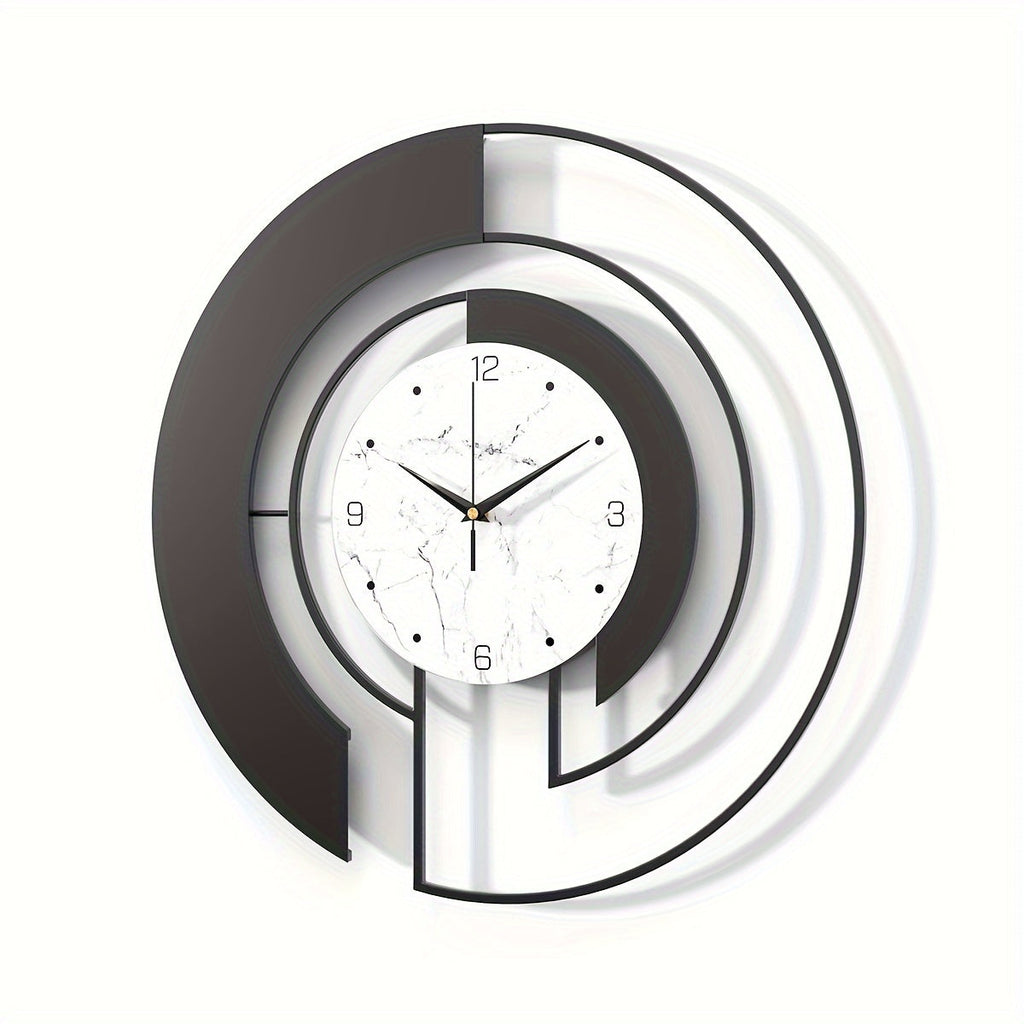 GeoClock - Elegant Black Geometric Wall Clock