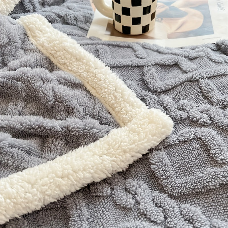 Vintage Luxury Double-Sided Fleece Blanket - Essential for Winter