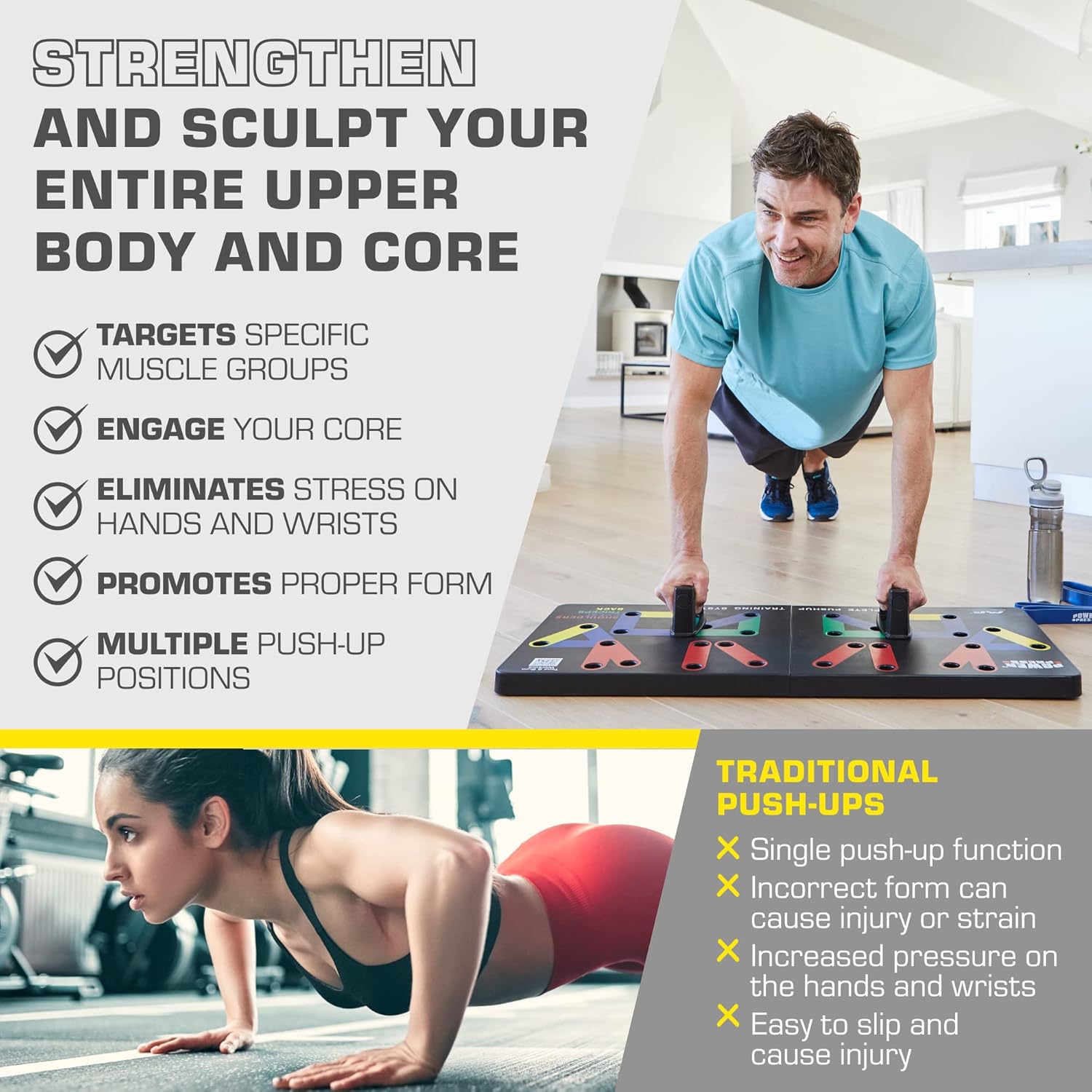 FlexiFit - Foldable Push-Up Training Board with Color Coding