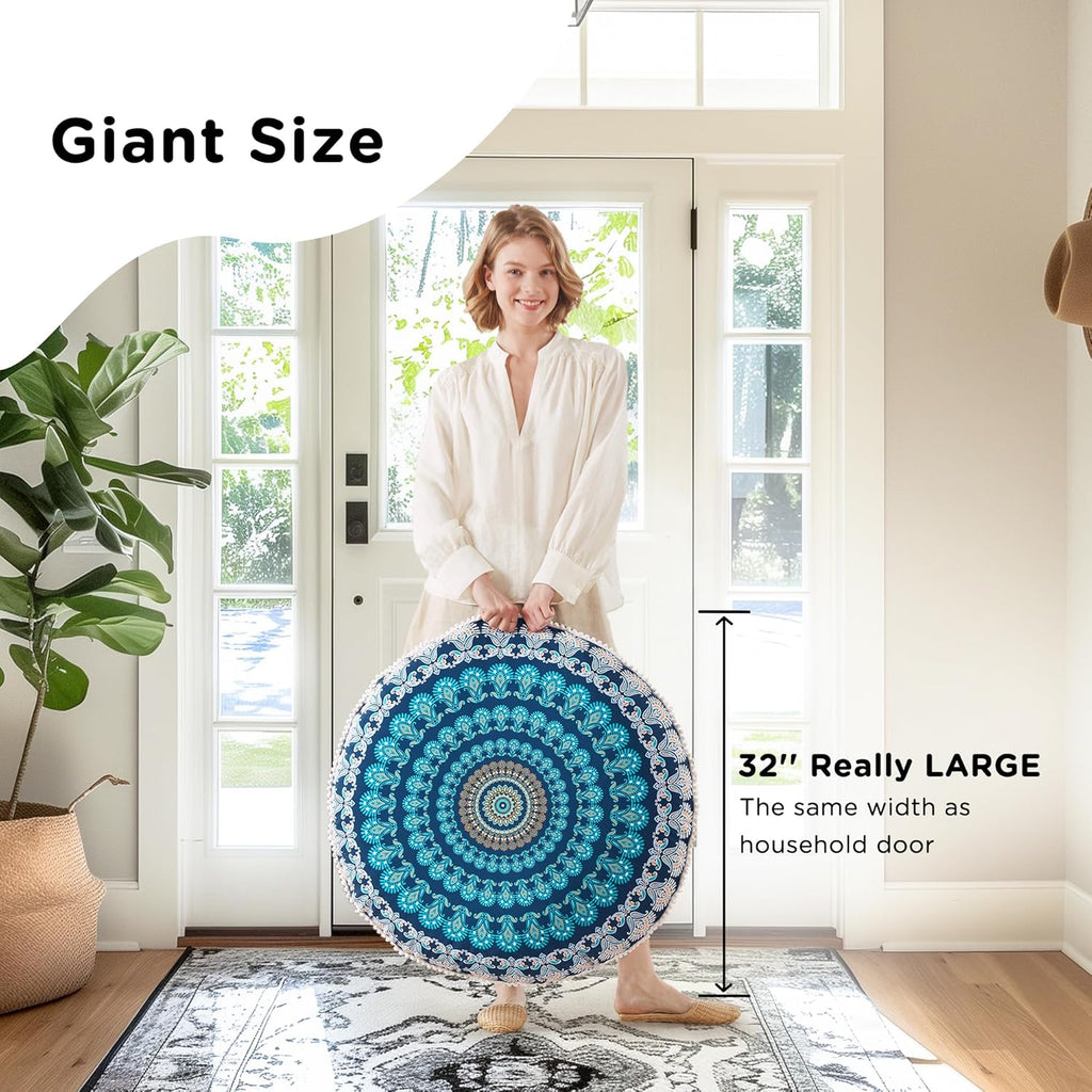Mandala Cushion - Bohemian Meditation Floor Pillow