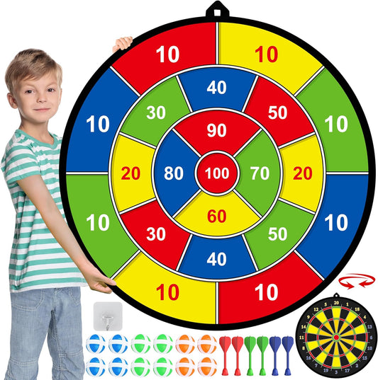 PlayTarget – Large Kids Dartboard with Sticky Darts