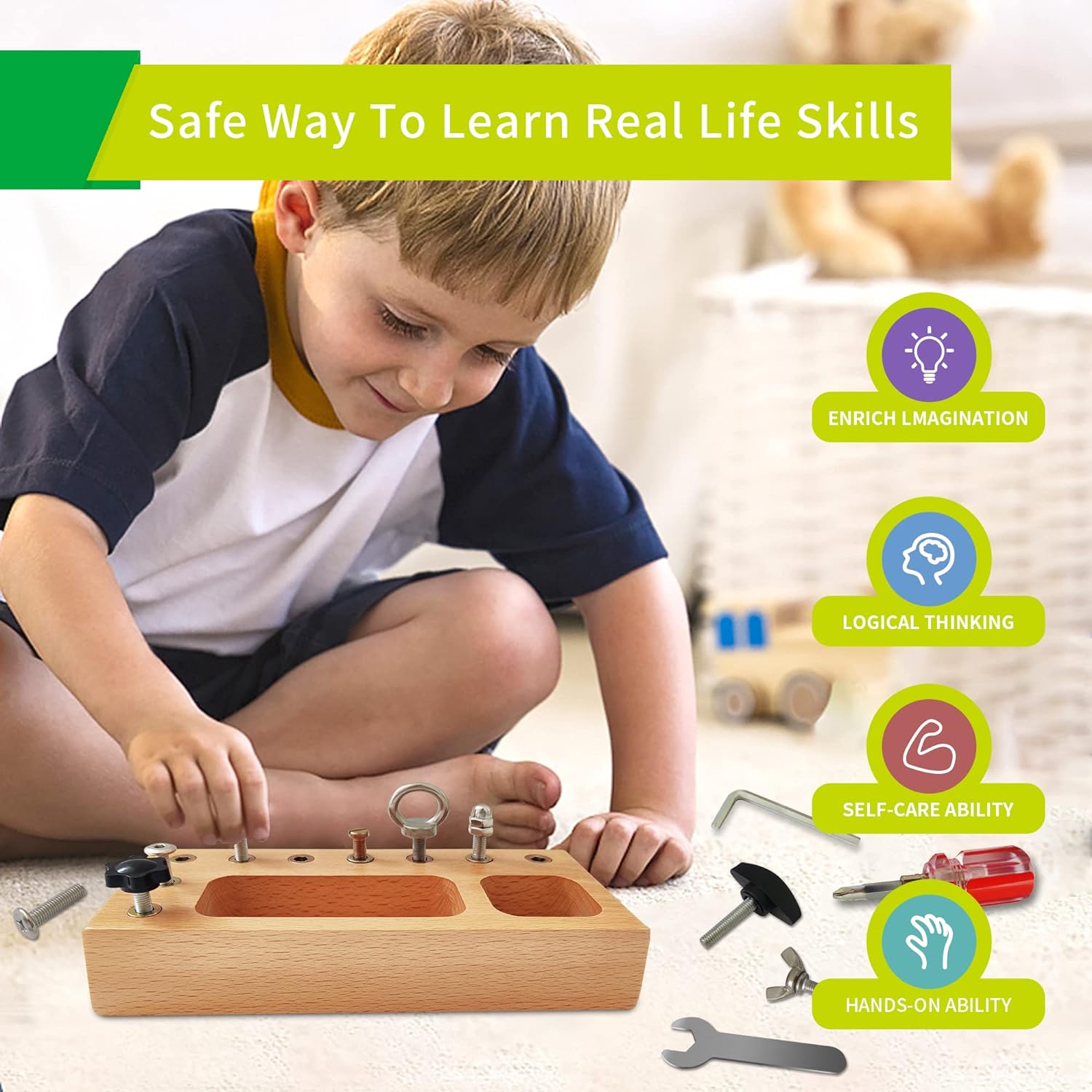 Busy Board Toy - Educational Montessori Play Board for Creative Children