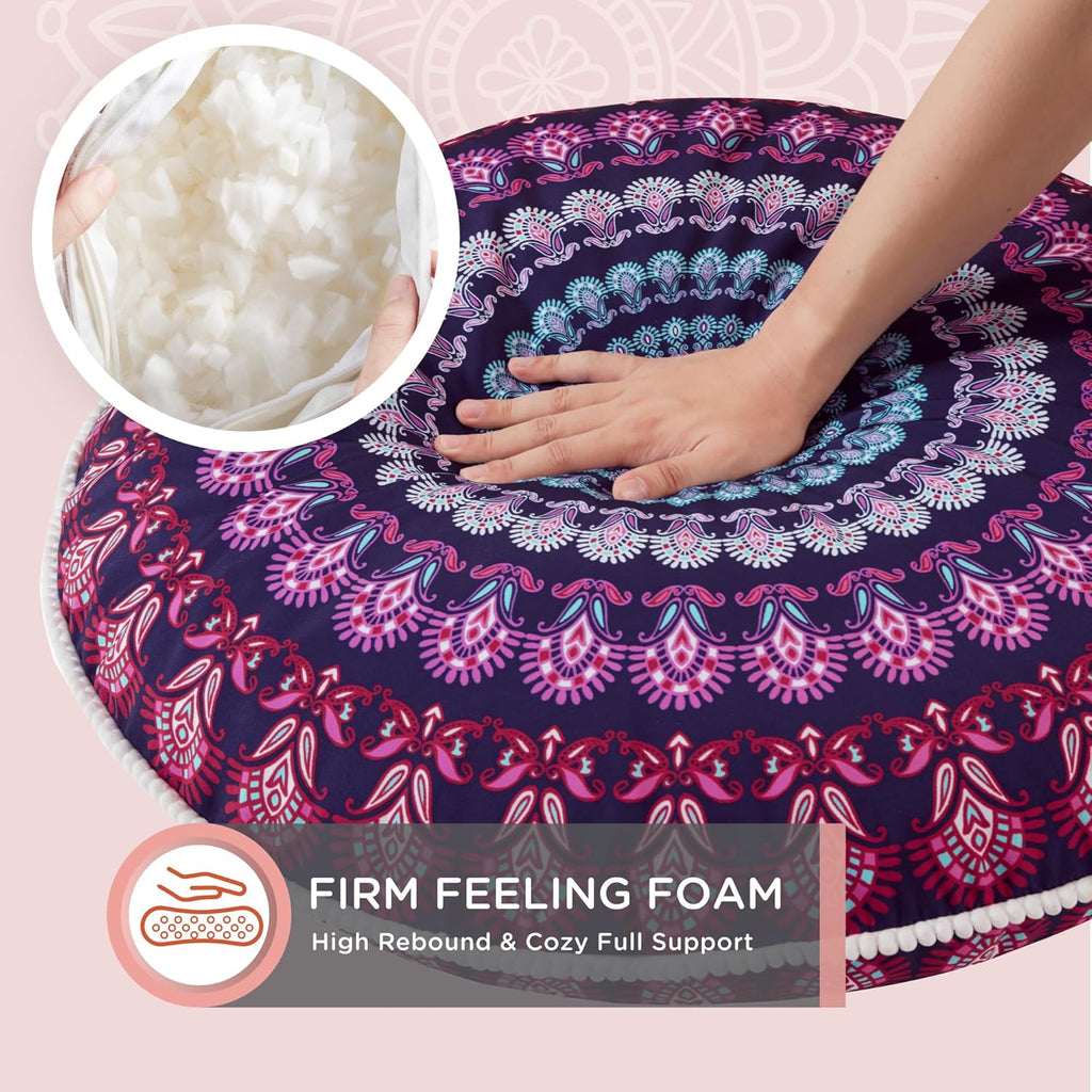 Mandala Cushion - Bohemian Meditation Floor Pillow