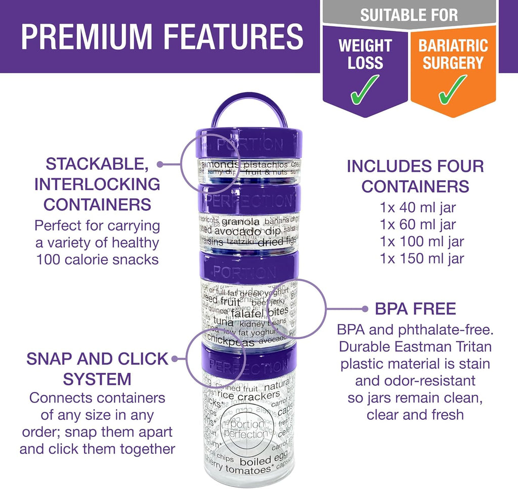 PortieMaster - Stackable Portion Control Containers for Snacks
