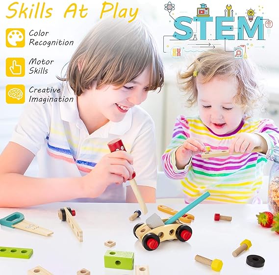 Houten Gereedschapsset - Ontdek Creatief Speelplezier voor Kinderen