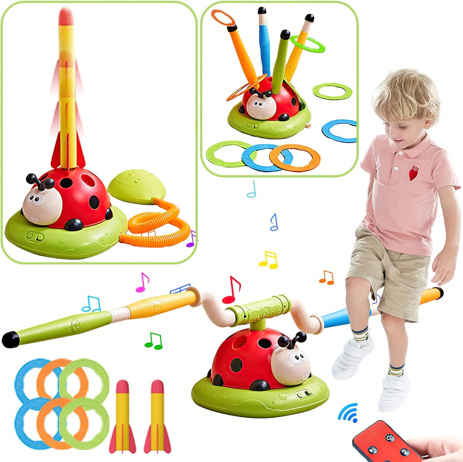 3-in-1 Ring Toss and Rocket Games - Adventure Exploration