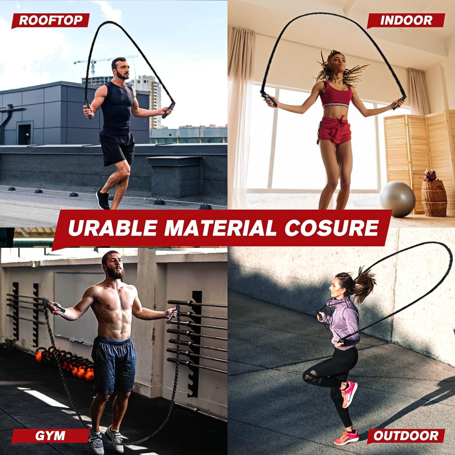 PowerJump - Heavy Adjustable Jump Rope for Training