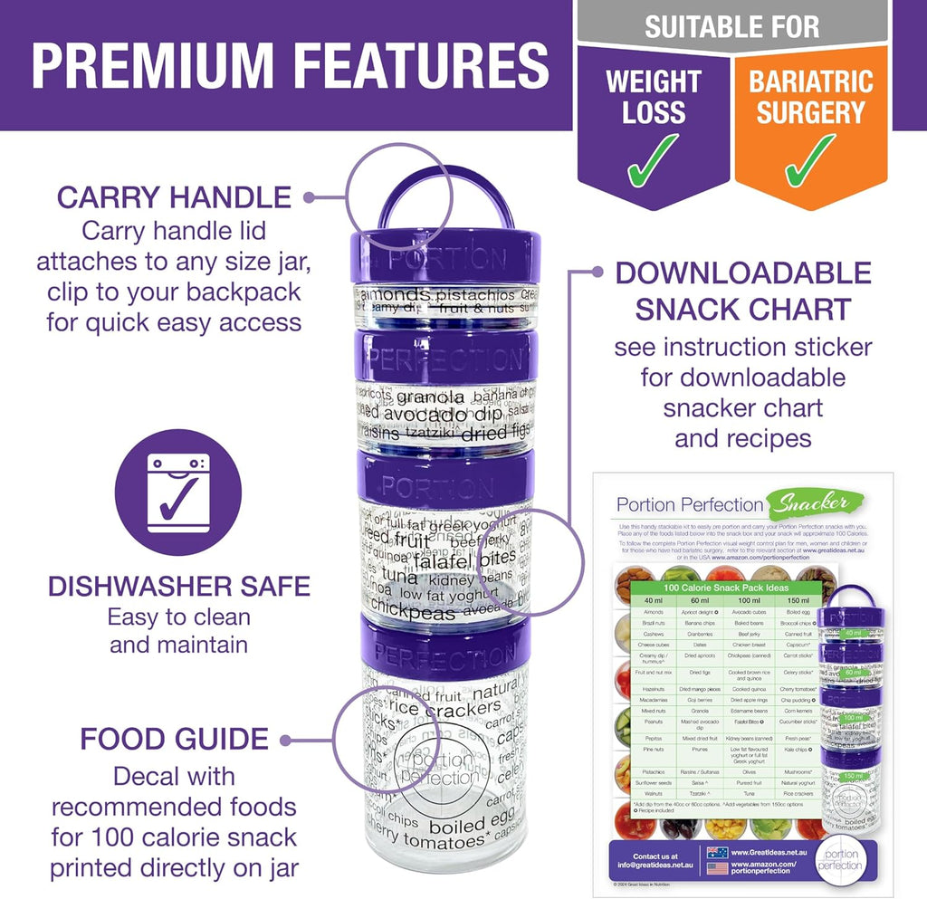 PortieMaster - Stackable Portion Control Containers for Snacks