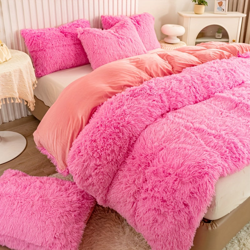 Ultra-Soft Plush Duvet Cover Set with Zipper - Luxury & Comfort