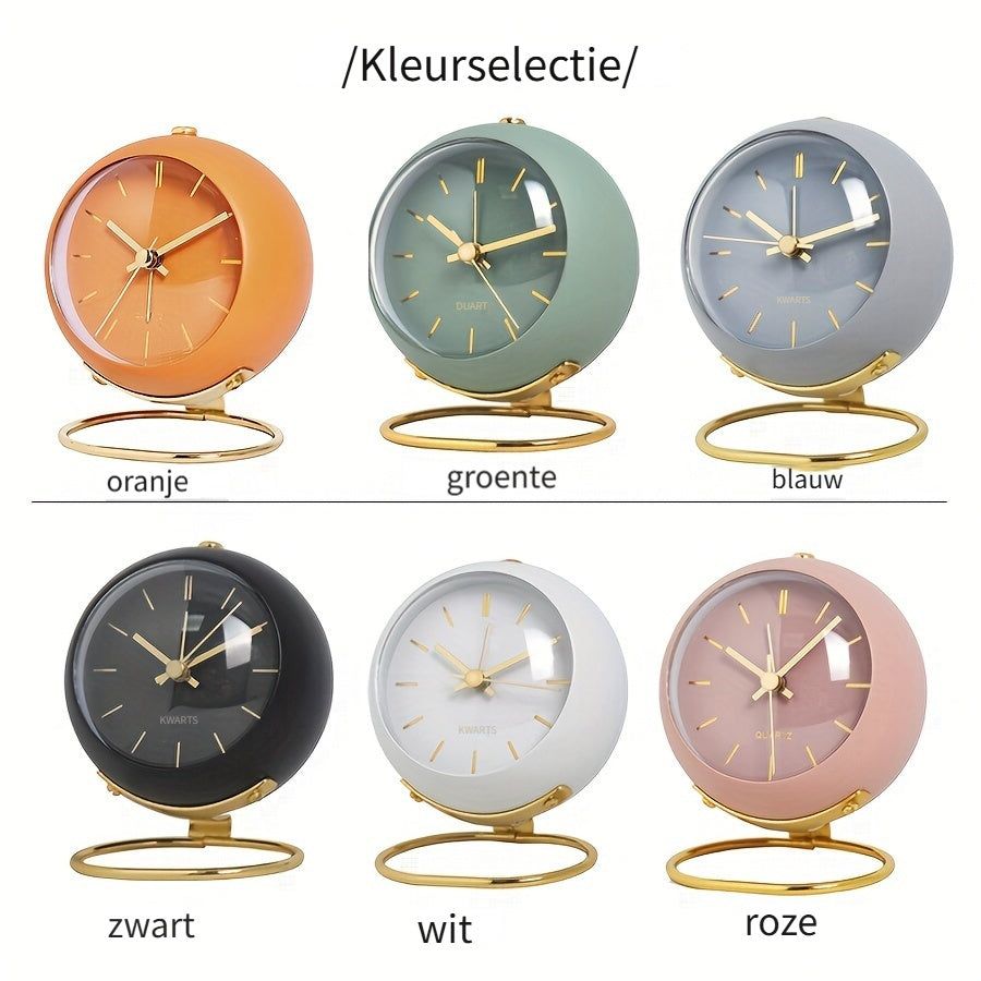 EleganceTime - Luxury Quartz Alarm Clock in Metal Design