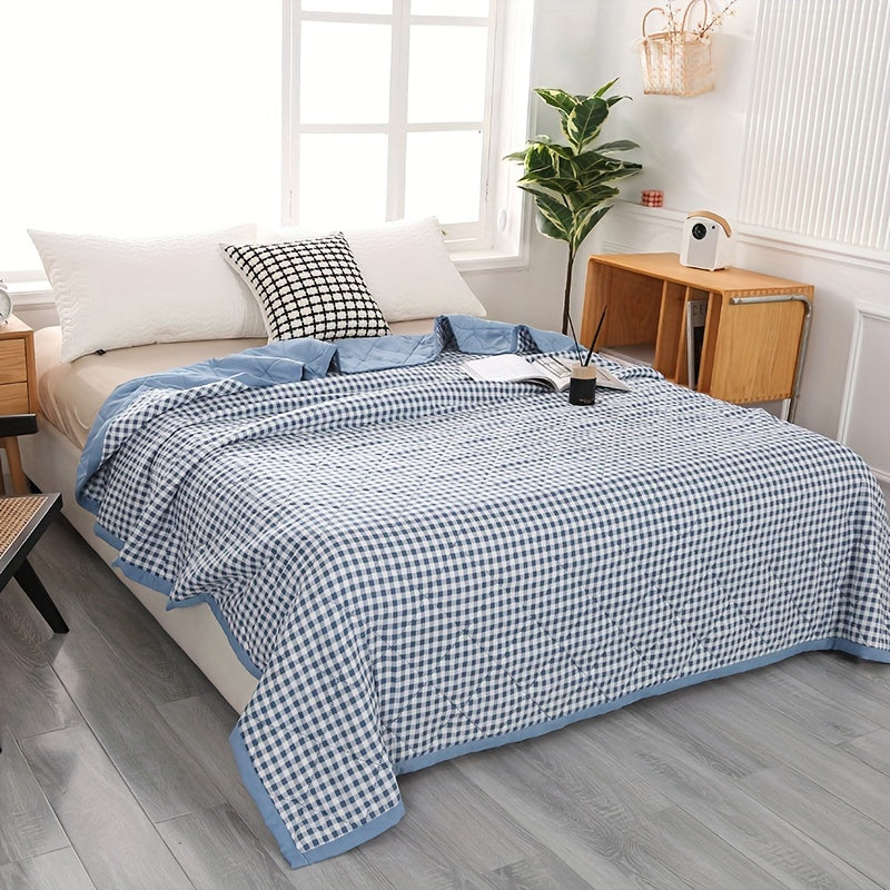 Elegante Preppy Plaid Zomerdeken voor Koele Nachten