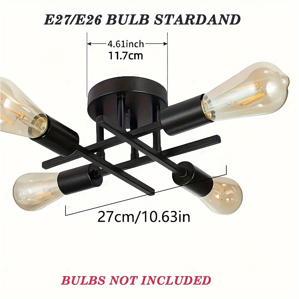 SatelliteLight - Modern Industrial Black Iron Ceiling Lamp