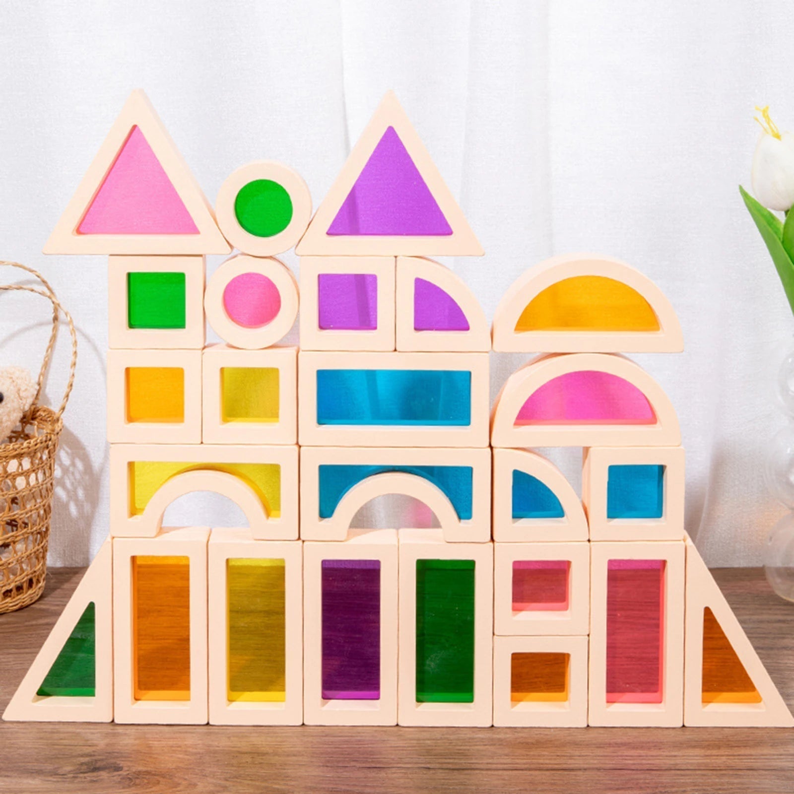 CreativeBlocks – Colorful Wooden Play Stones for Children