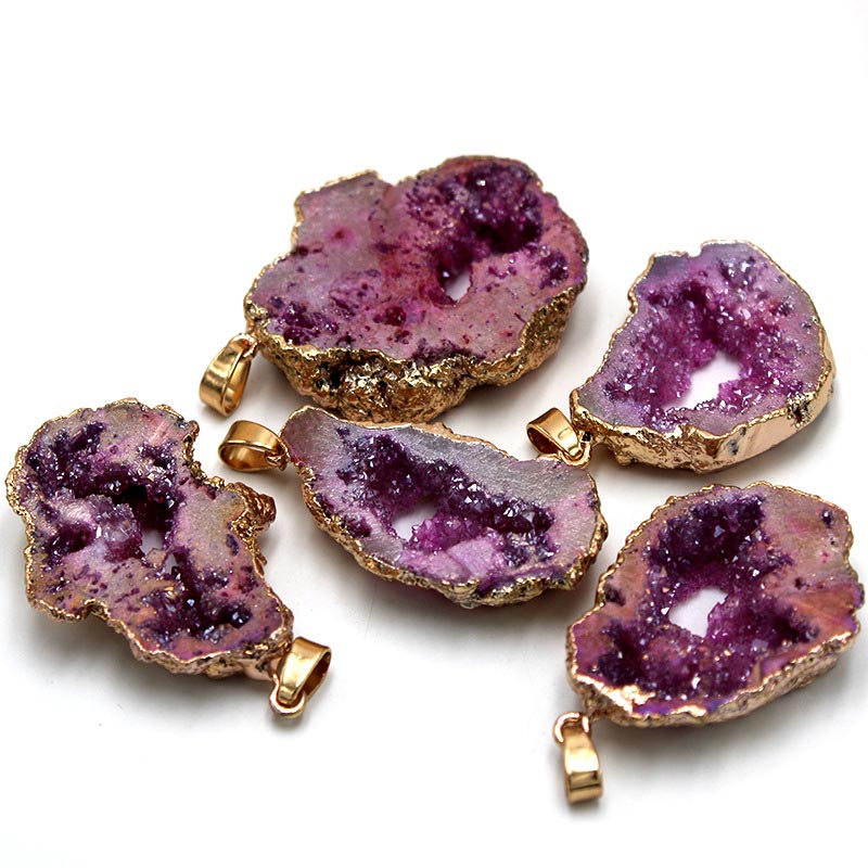 Gaia Natural Crystal Geode Hanging Decoration