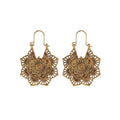 Elegant Isolde Mandala Earrings in Gold and Silver