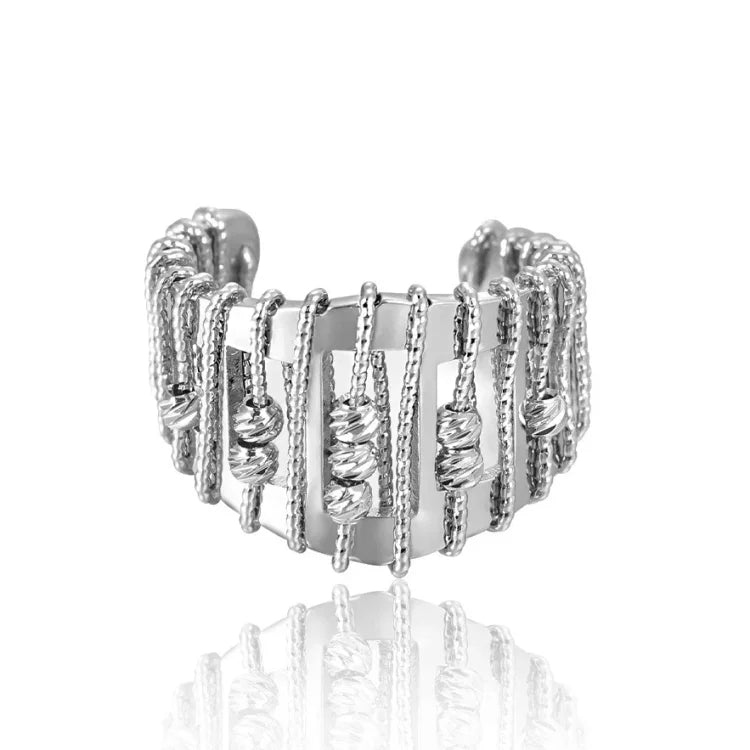 Elegant Openwork Pearl Ring - Alina