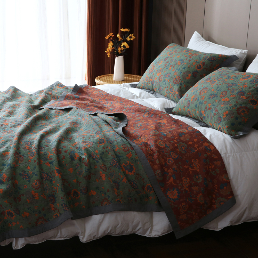 Gothel™ Retro Floral Blanket – Luxurious Vintage Ambiance