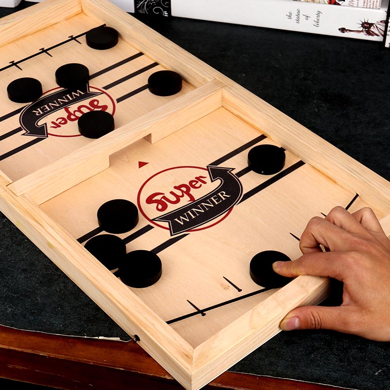 PlayFun – Reversible Sling Puck Board Game Double-Sided for Family
