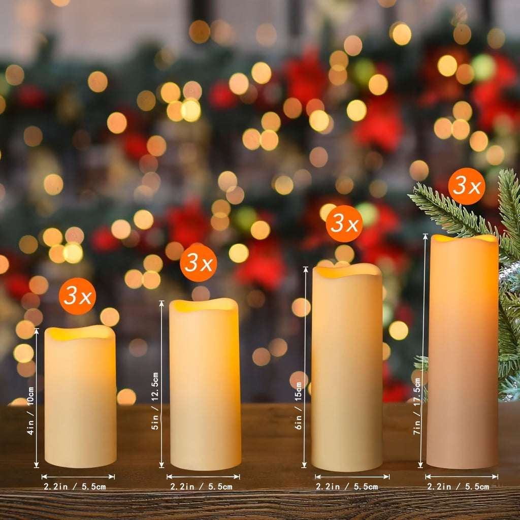 GlowFlame - Set of 12 LED Candles with Remote Control