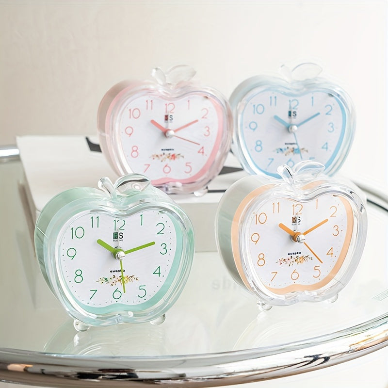 CrystalFruit Clock - Elegant Apple-Shaped Lighting