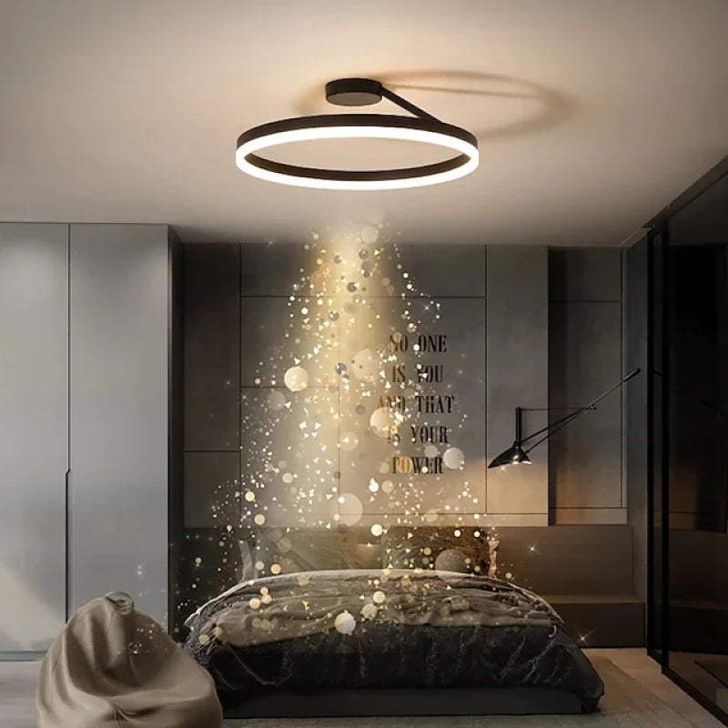 RadiantGlimmer Ceiling Lamp - Luxurious Golden LED Lighting with Metal Accents