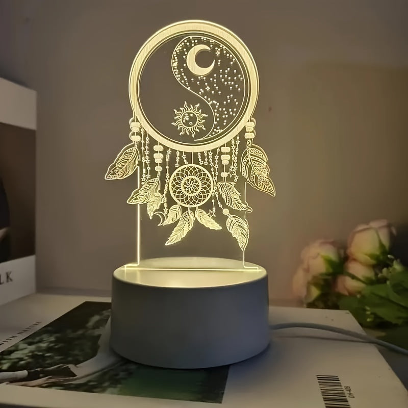 DreamCatcherGlow – 3D LED Night Light with USB