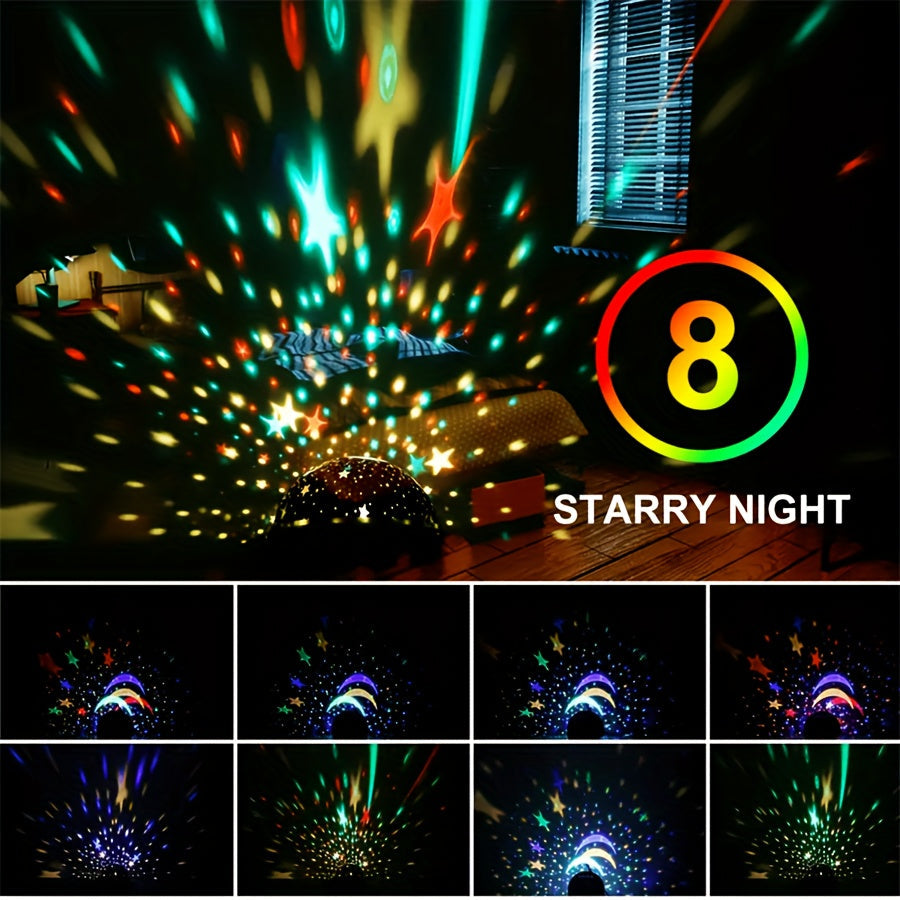 StarryDream Projector – Colourful Star Lamp with 360° Rotation