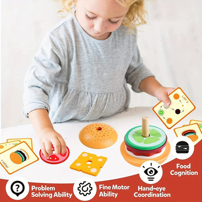BurgerBuilders - Creatief Montessori Stapel Speelgoed