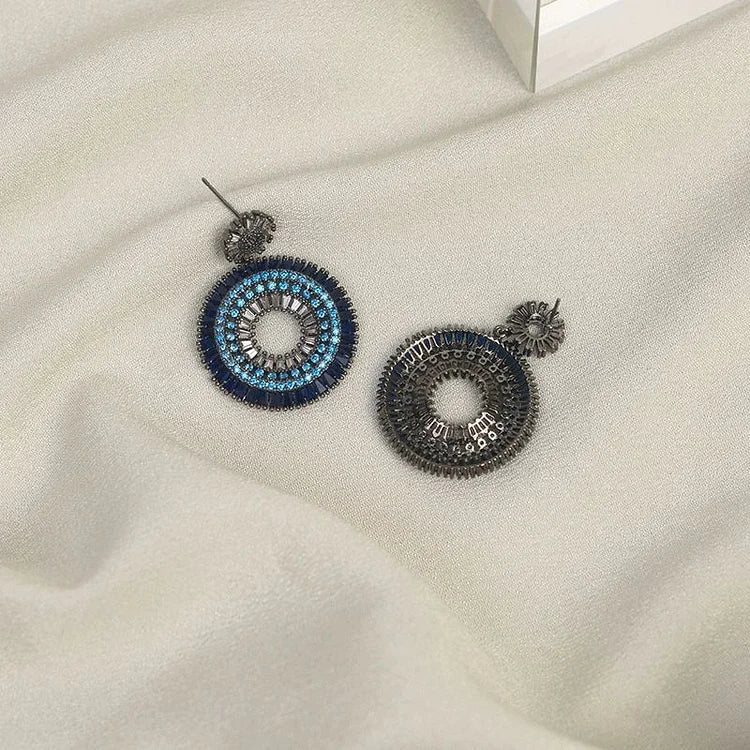 Elegant Silver Evil Eye Earrings - Layla Collection