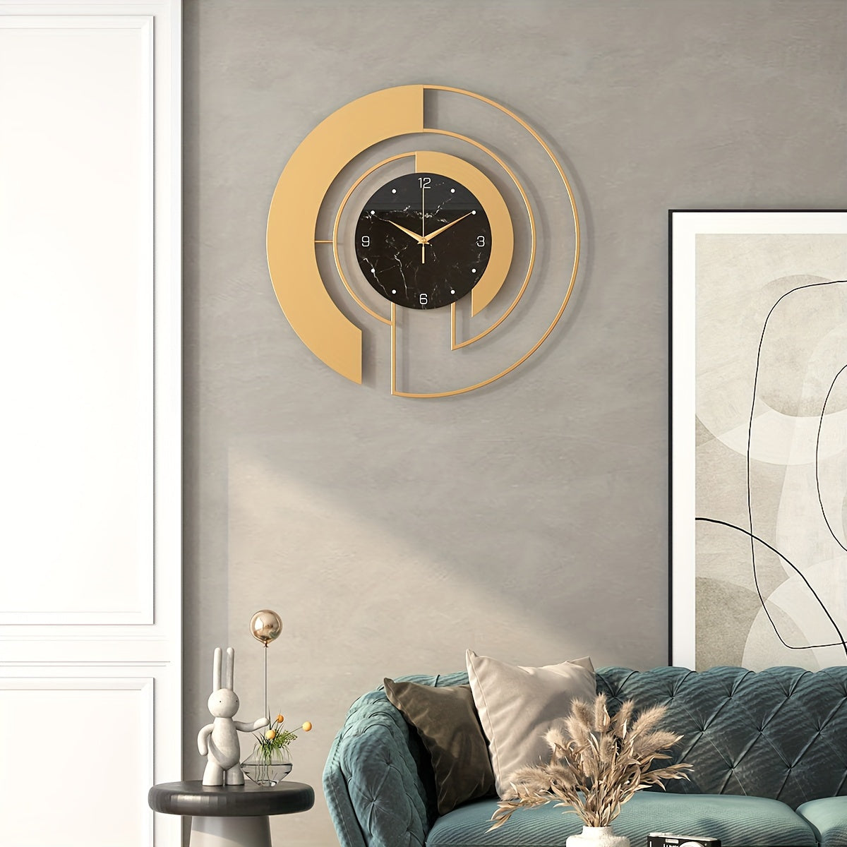 GeoGold Clock - Luxury Geometric Wall Clock in Gold