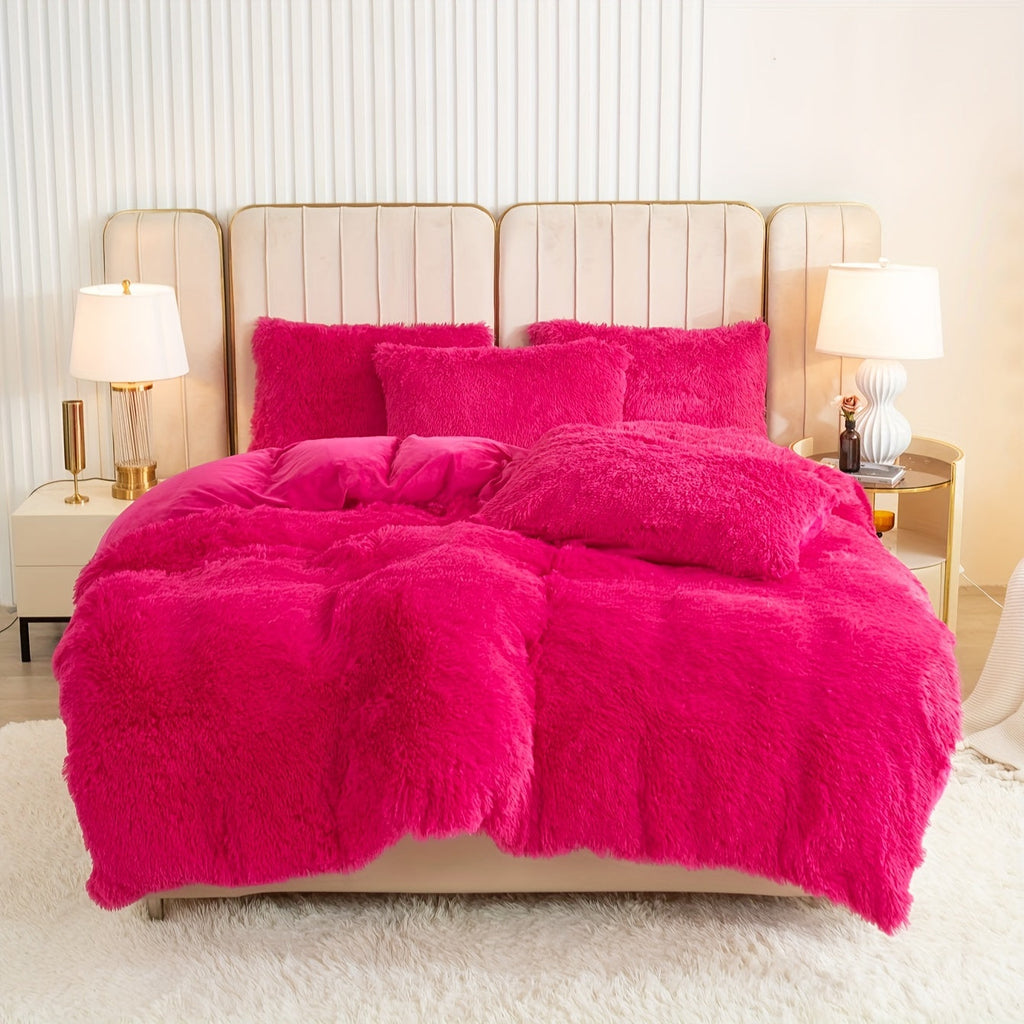 Ultra-Soft Plush Duvet Cover Set with Zipper - Luxury & Comfort