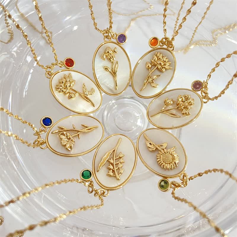 Aurora Birthstone and Birth Flower Necklace – A Personal Piece of Jewelry for My Loved Ones