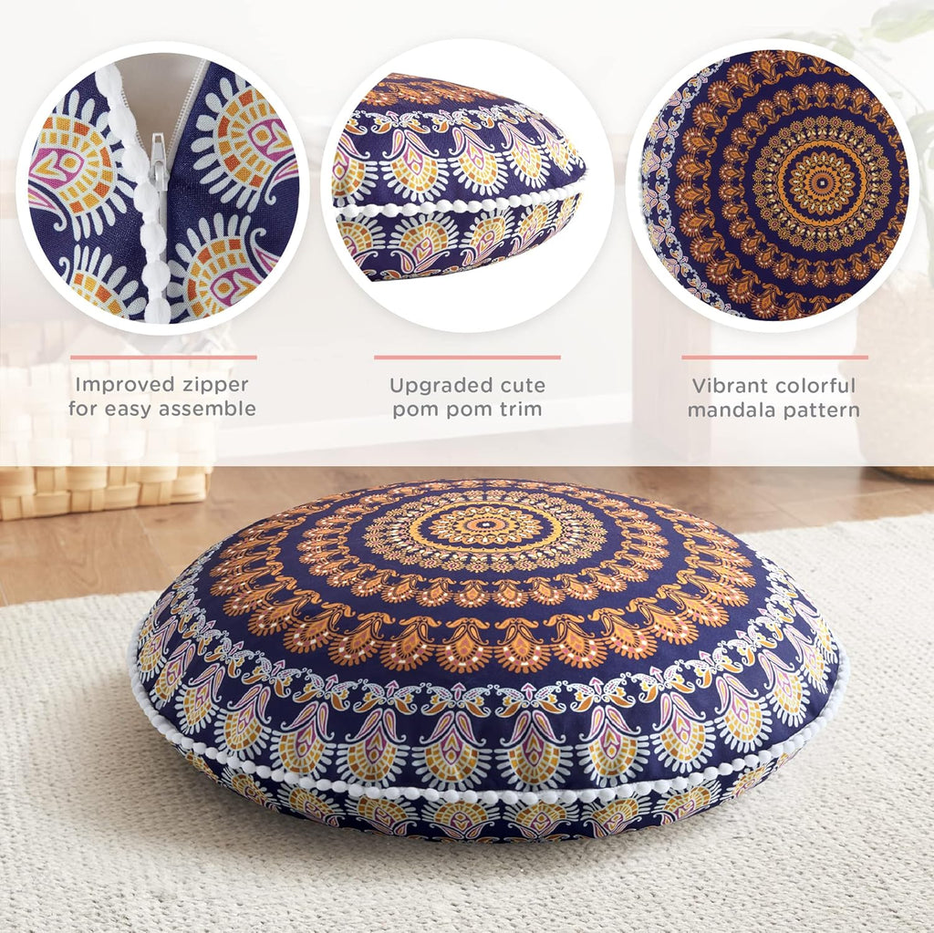 Mandala Cushion - Bohemian Meditation Floor Pillow