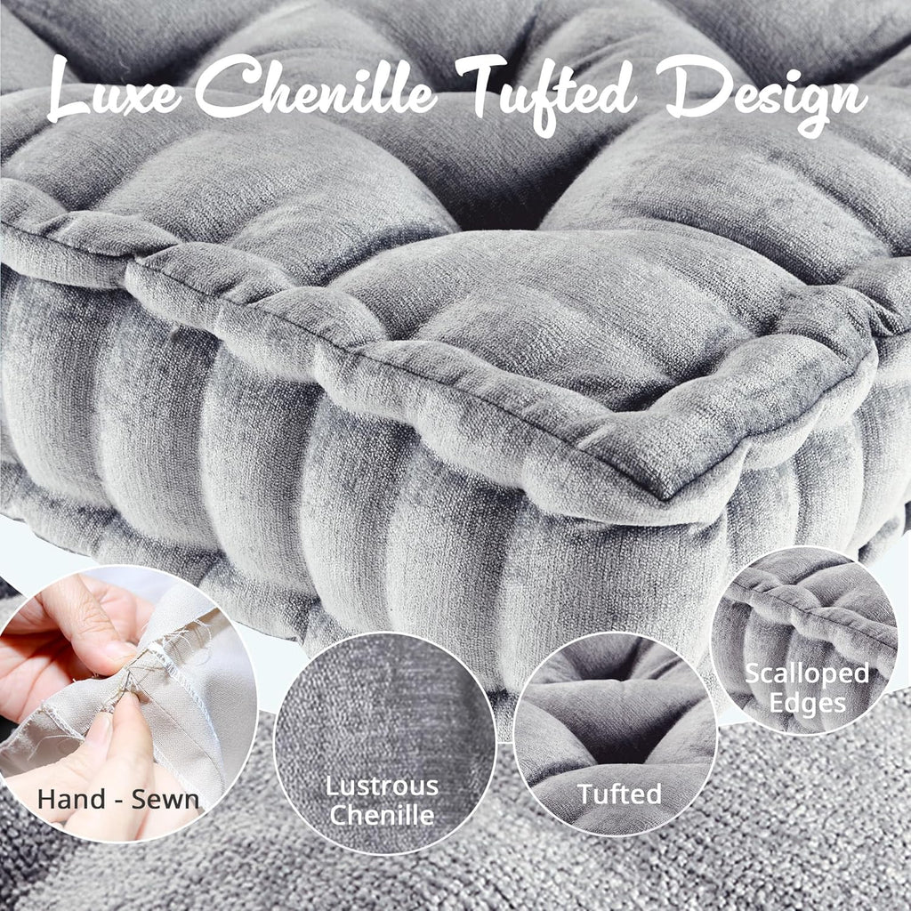 ZenComfort - Luxury Chenille Meditation Cushion for the Floor