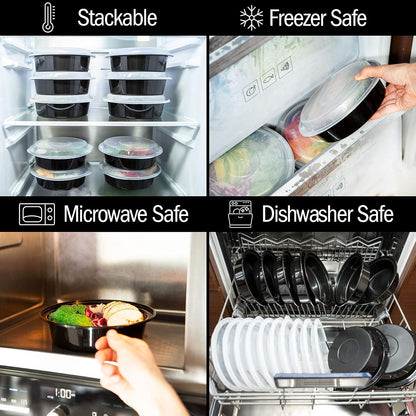 MealPrepPro - Durable Round Plastic Storage Boxes