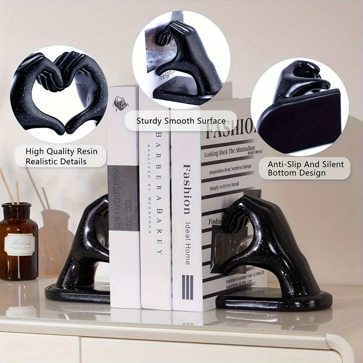 GoldenHeart – Luxury Bookends Set of 2