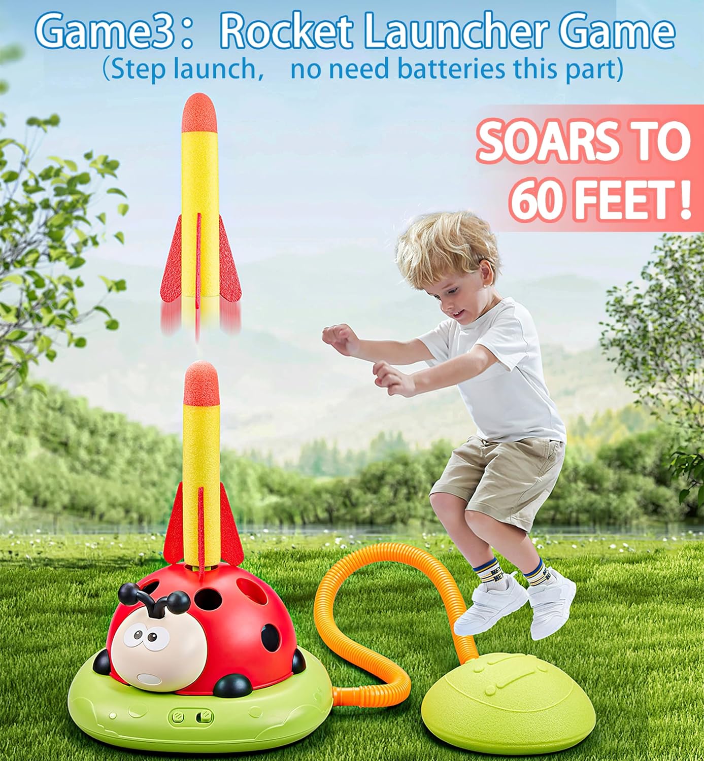 3-in-1 Ring Toss and Rocket Games - Adventure Exploration