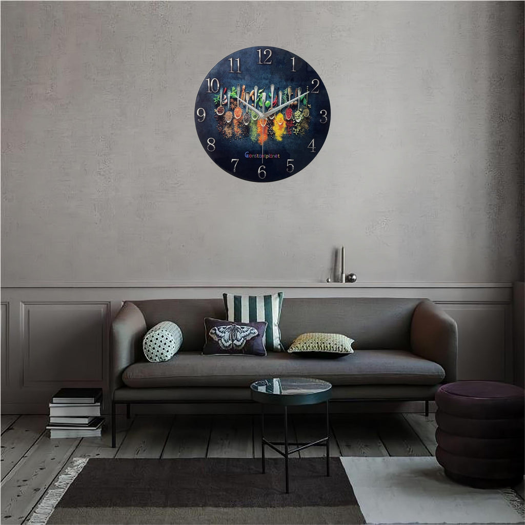 SpiceTime Clock – Luxury Silent Wall Clock with Herbs