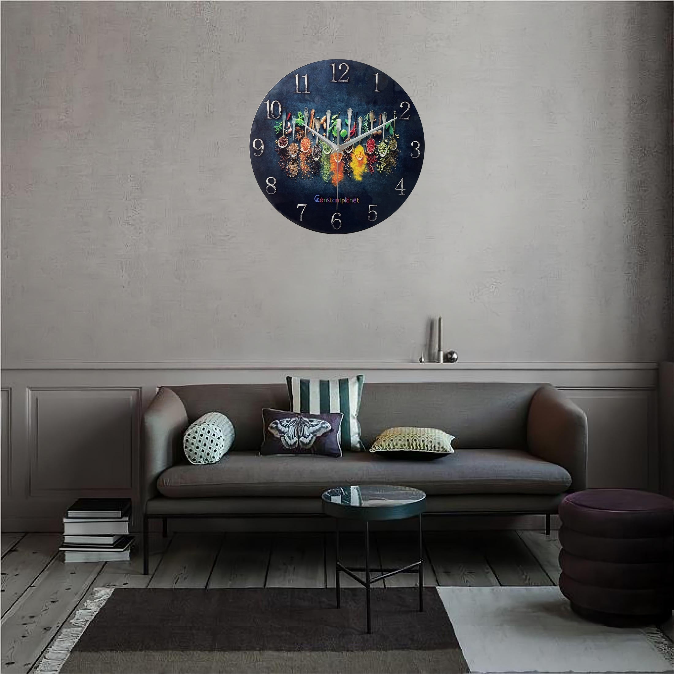 SpiceTime Clock – Luxury Silent Wall Clock with Herbs