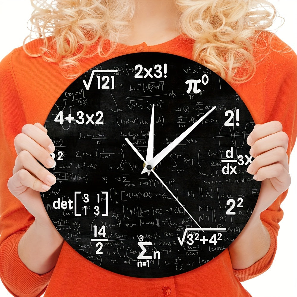 MathMirror Clock - Modern Acrylic Wall Clock with Formulas