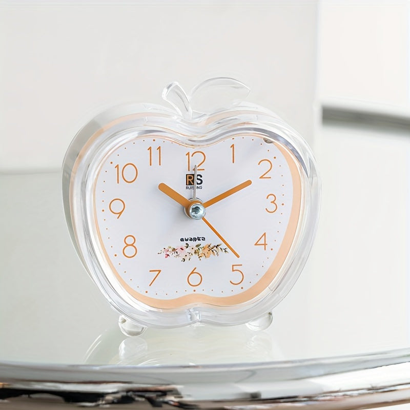 CrystalFruit Clock - Elegant Apple-Shaped Lighting
