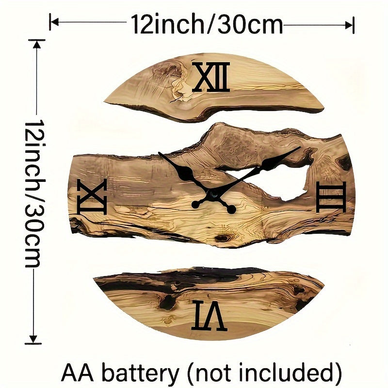 RustiqueClock - Natural Acrylic Wall Clock with Wood Look