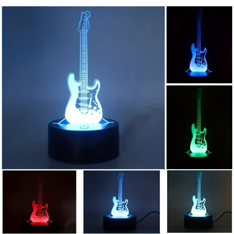 MusicGlow - 3D Guitar Night Light with Colour Lighting