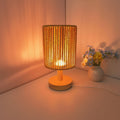 BarrelGlow Lamp - Wooden Design with Stripes