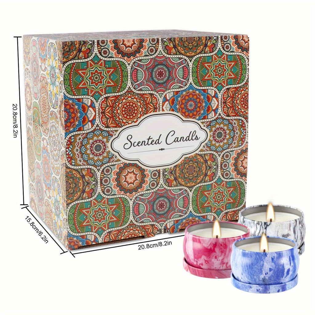 Aromatic Serenity – Luxury Candle Set with Marble Print