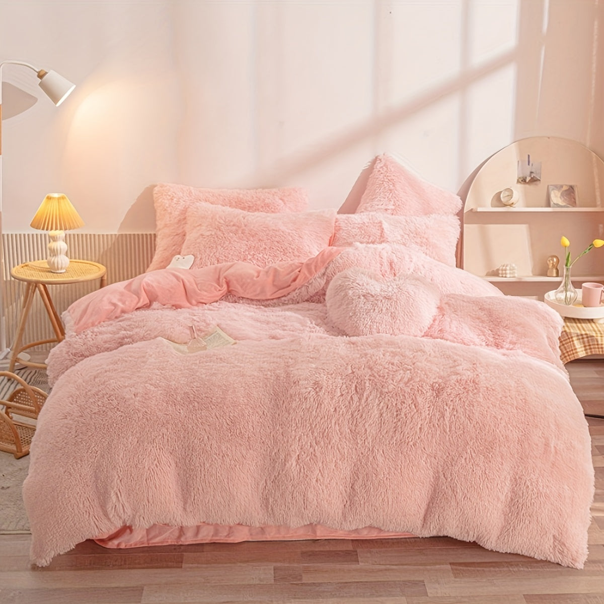 Ultra-Soft Plush Duvet Cover Set with Zipper - Luxury & Comfort