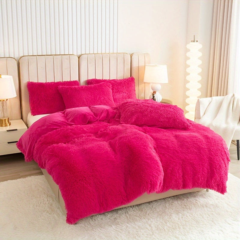 Ultra-Soft Plush Duvet Cover Set with Zipper - Luxury & Comfort