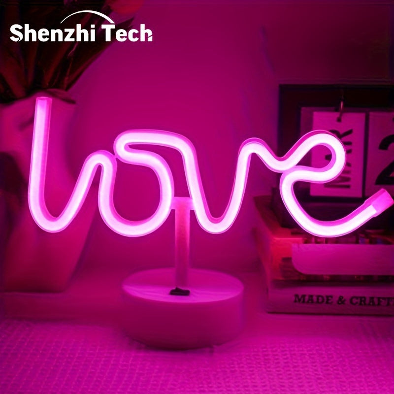 Neon Love Lamp - Illuminated Neon Table Lamp for Parties