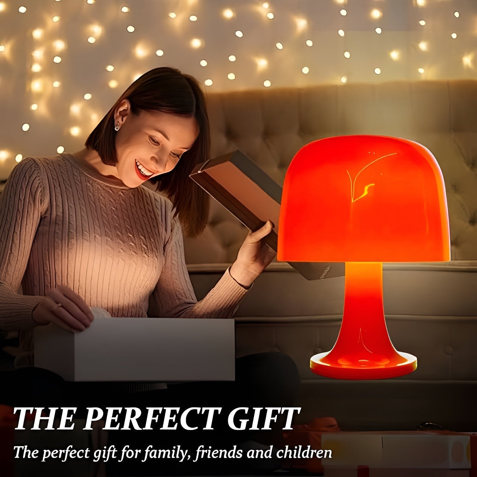 Stylish Vintage Mushroom Lamp with Dimmable LED & USB Power Supply